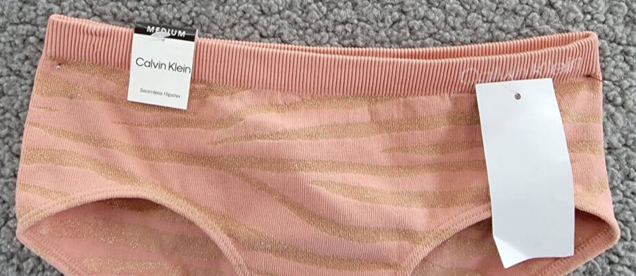 Calvin Klein Seamless Hipster Briefs Girls M 7/8 Rose Dawn Zebra Stretch Pull-On