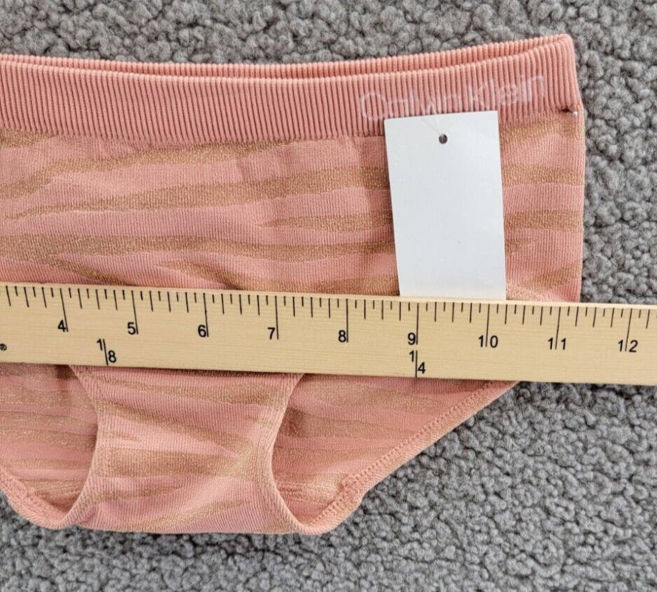 Calvin Klein Seamless Hipster Briefs Girls M 7/8 Rose Dawn Zebra Stretch Pull-On