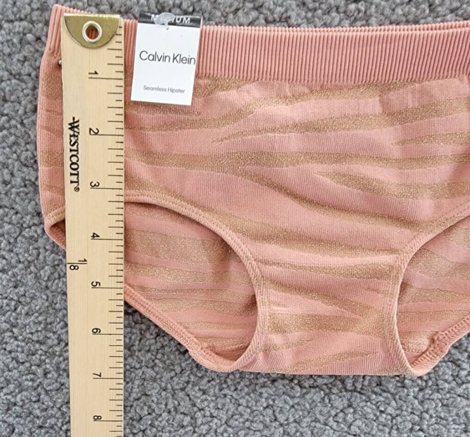 Calvin Klein Seamless Hipster Briefs Girls M 7/8 Rose Dawn Zebra Stretch Pull-On