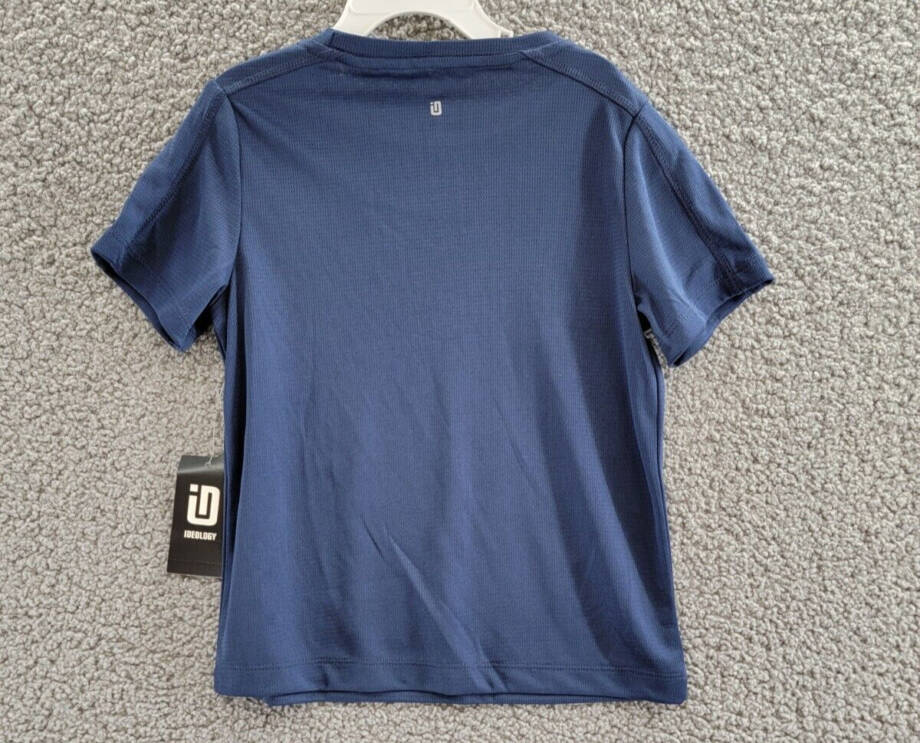 ID Ideology Core Training Short Sleeve Shirt Boys 6 Indigo Sea Solid Crew Neck