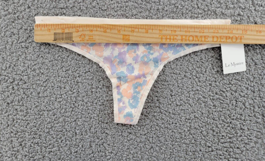 Le Mystère Infinite Comfort Thong Panty Women's S/M Multi Floral Mid Rise PullOn
