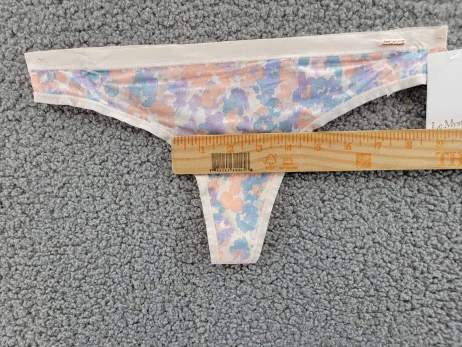 Le Mystère Infinite Comfort Thong Panty Women's S/M Multi Floral Mid Rise PullOn