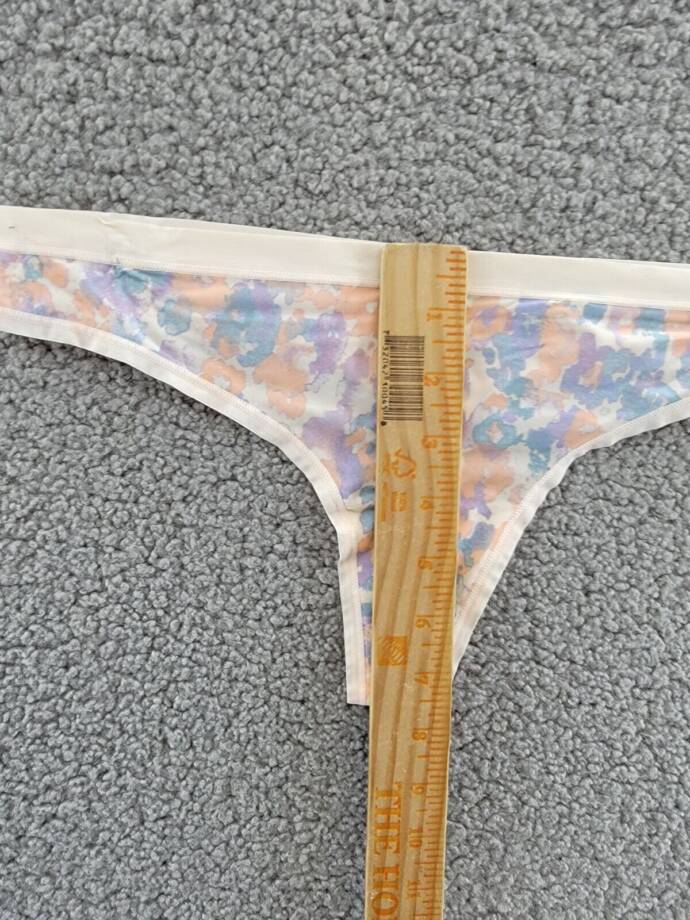 Le Mystère Infinite Comfort Thong Panty Women's S/M Multi Floral Mid Rise PullOn