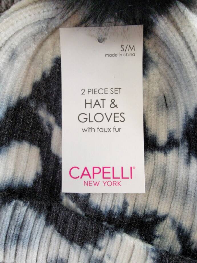 Capelli New York Tie Dyed Hat & Gloves Set Girls' S/M Black Combo Pull On