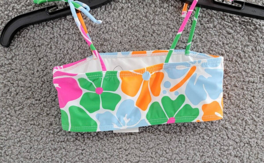 COTTON ON Anita Bikini Swimsuit Top Little Girls 5 Multi Floral Shoulder Tie