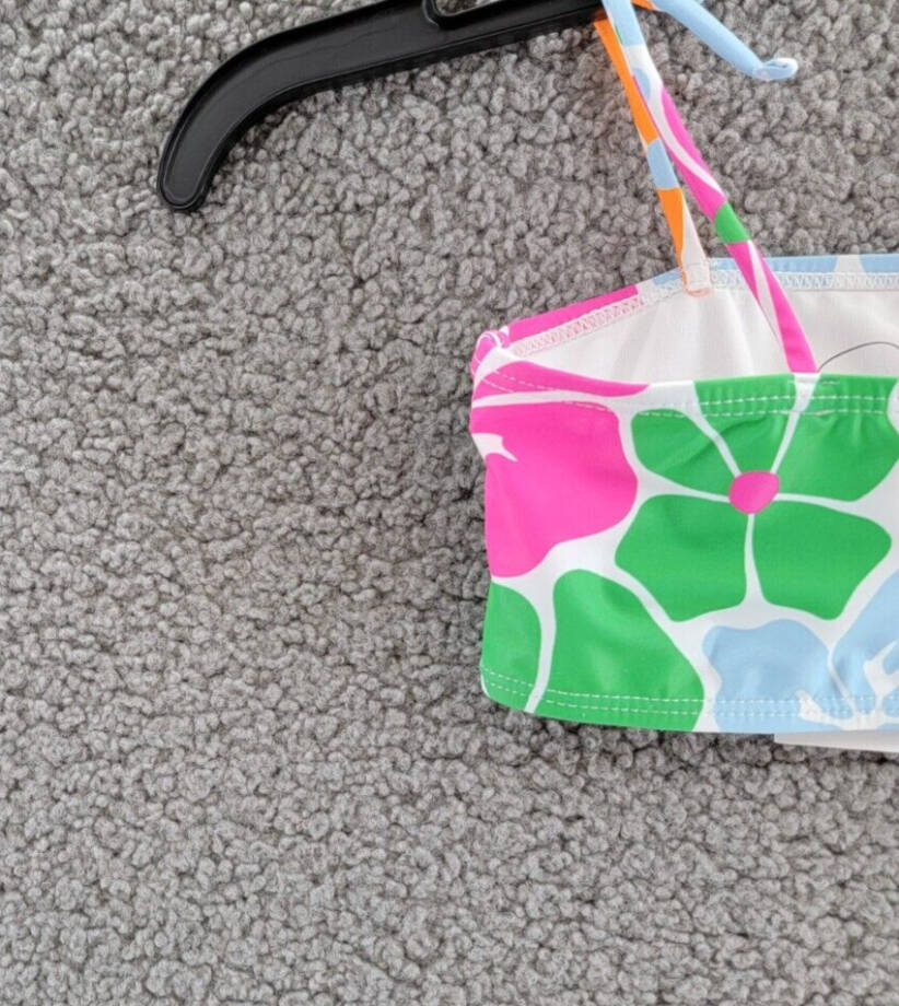 COTTON ON Anita Bikini Swimsuit Top Little Girls 5 Multi Floral Shoulder Tie
