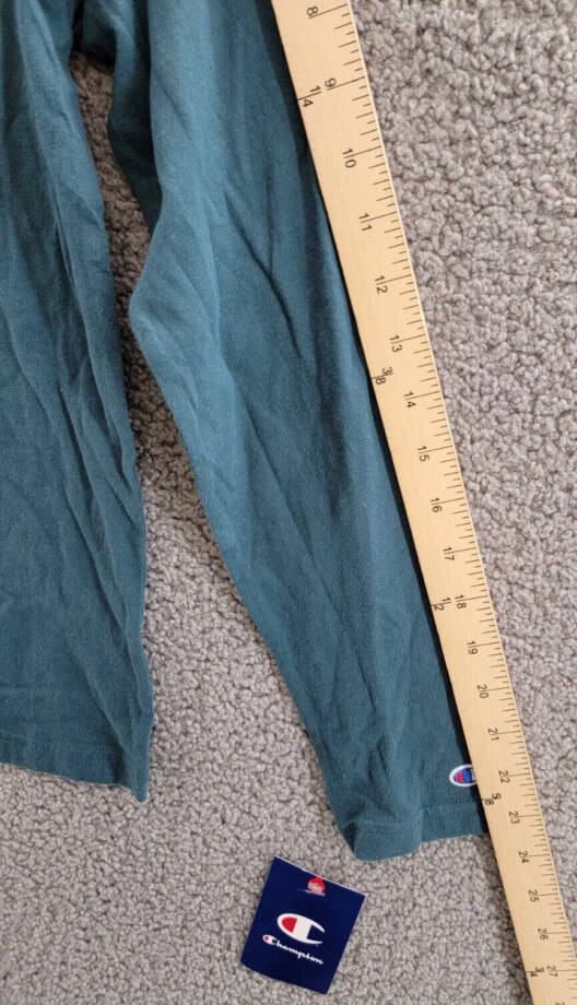 Champion Long-Sleeve T-Shirt Big Boys L 14/16 Metallic Teal Crew Neck Pullover