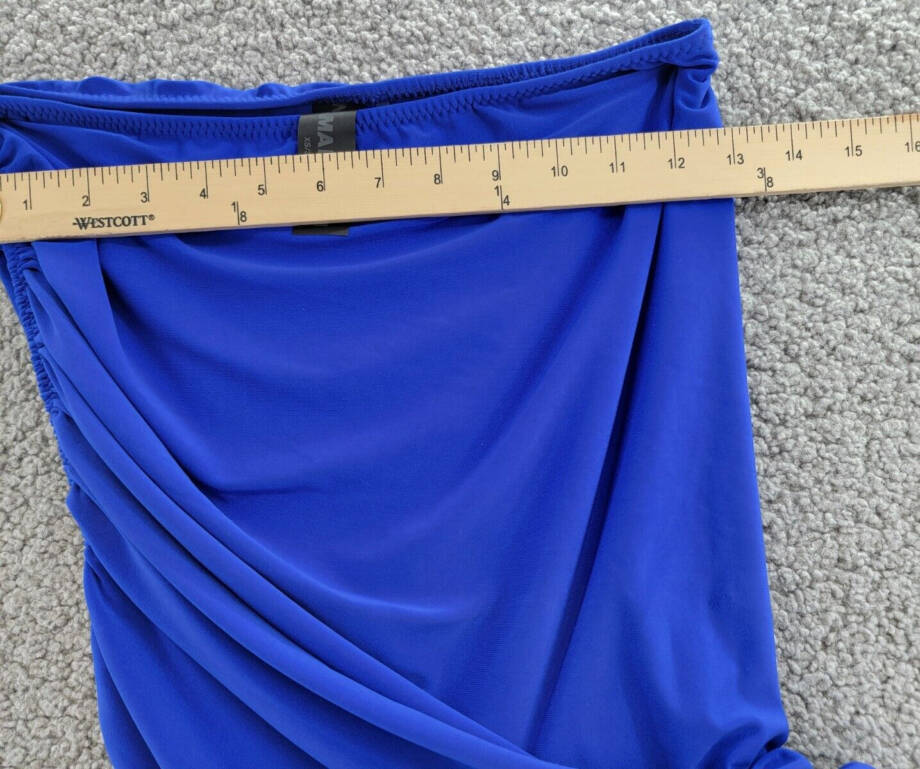 Norma Kamali Diana Gown Women's XS/34 Electric Blue Asymmetrical Pullover Style