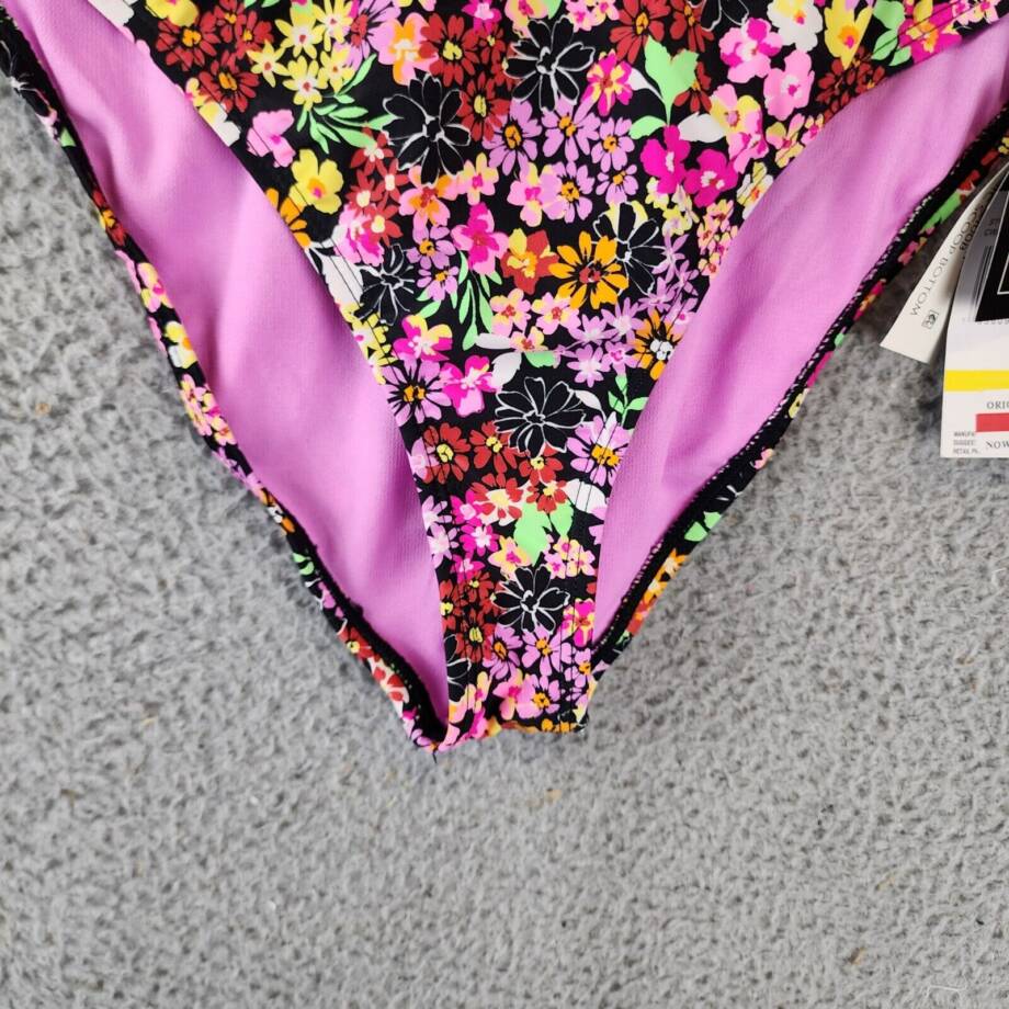 California Waves Printed Hipster Bikini Bottoms Juniors' Medium Floral Multi +