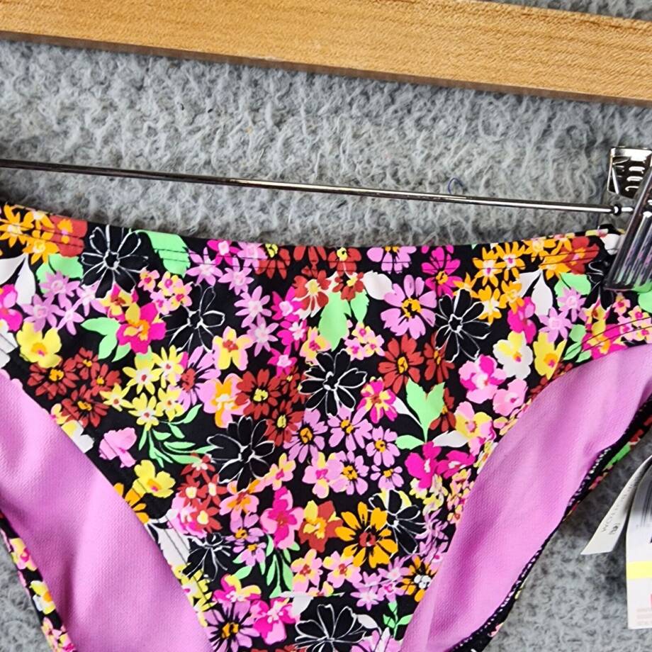 California Waves Printed Hipster Bikini Bottoms Juniors' Medium Floral Multi +