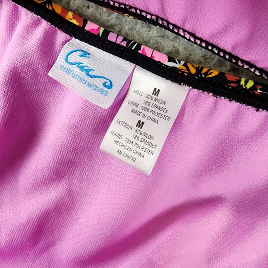 California Waves Printed Hipster Bikini Bottoms Juniors' Medium Floral Multi +