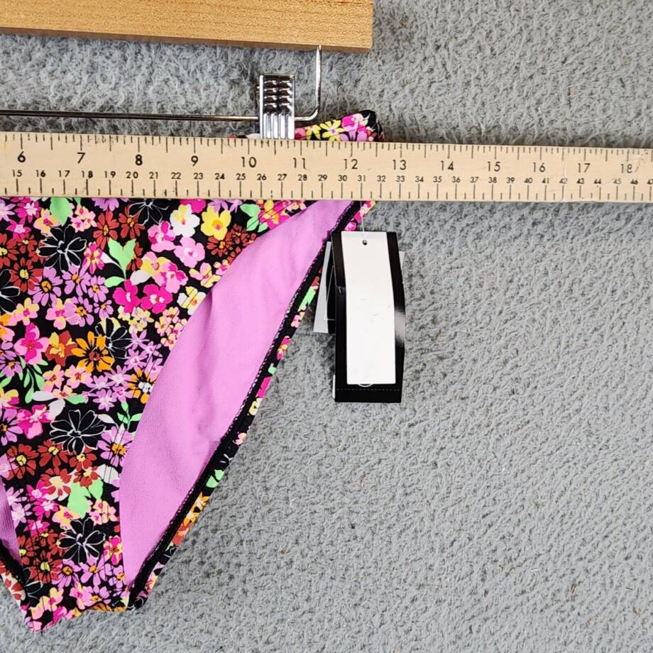 California Waves Printed Hipster Bikini Bottoms Juniors' Medium Floral Multi +