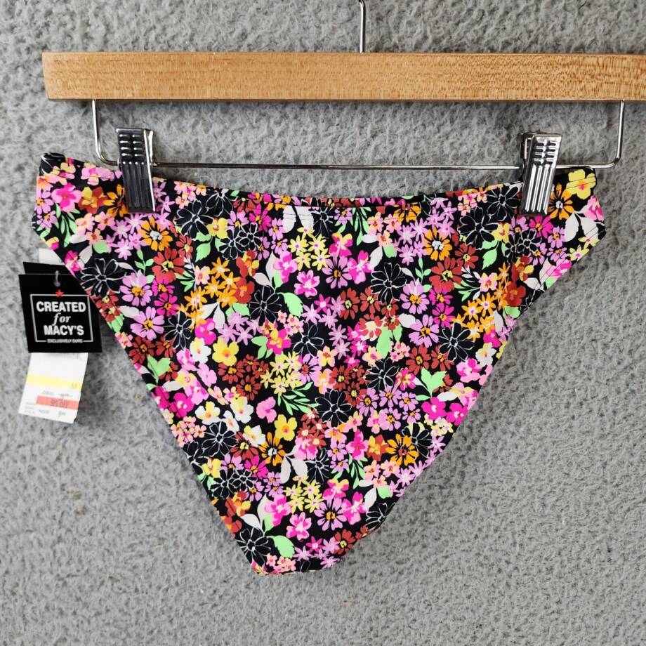 California Waves Printed Hipster Bikini Bottoms Juniors' Medium Floral Multi +
