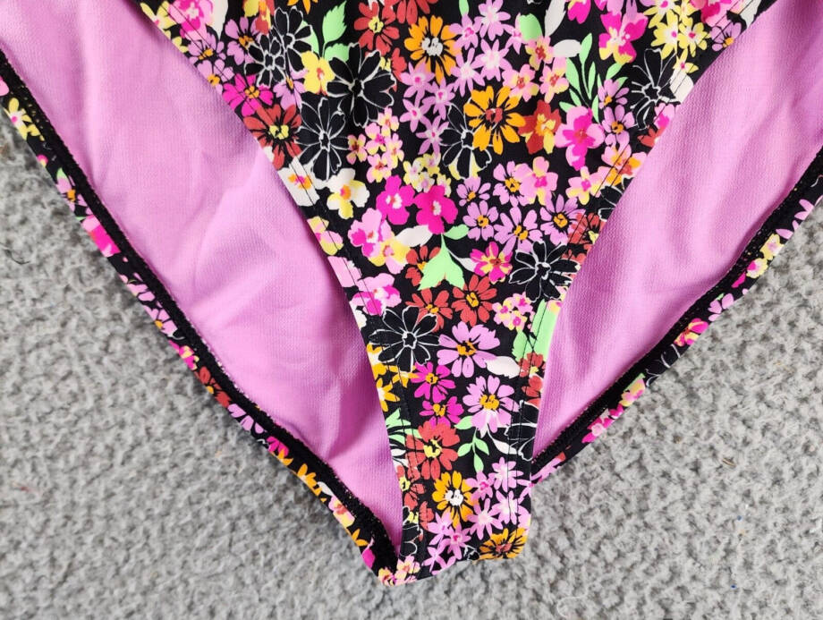 California Waves Hipster Floral Print Swim Bottom Juniors L Multicolor Pull On