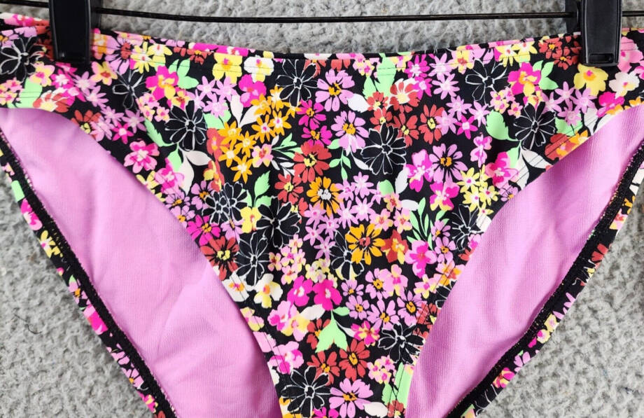 California Waves Hipster Floral Print Swim Bottom Juniors L Multicolor Pull On