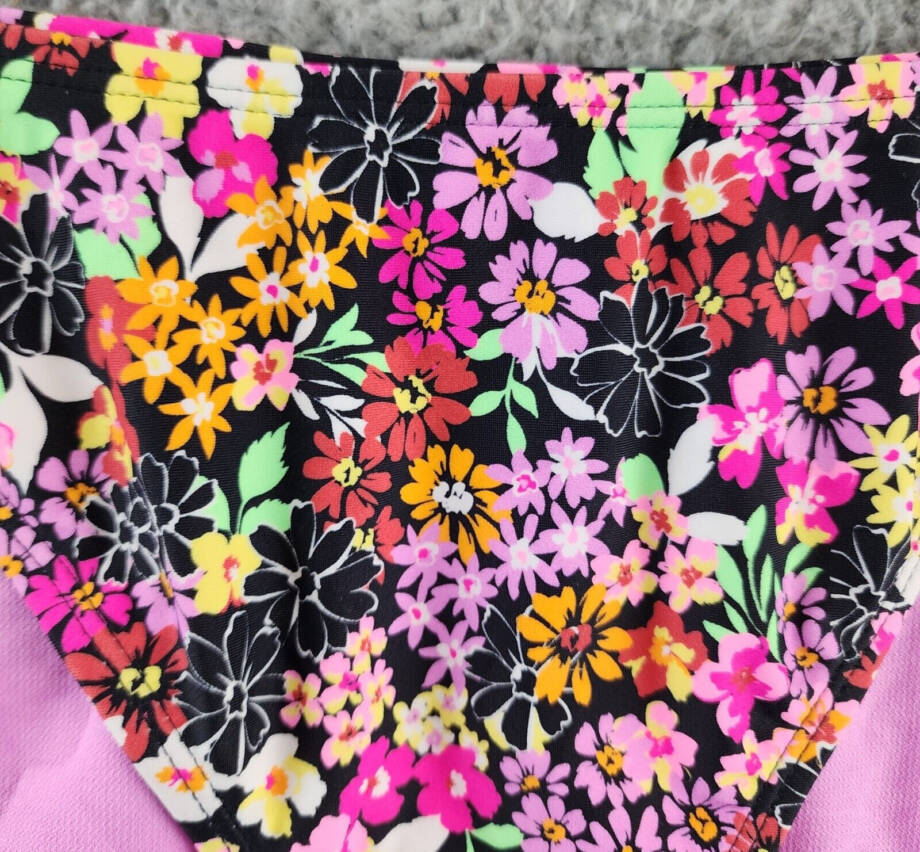 California Waves Hipster Floral Print Swim Bottom Juniors L Multicolor Pull On