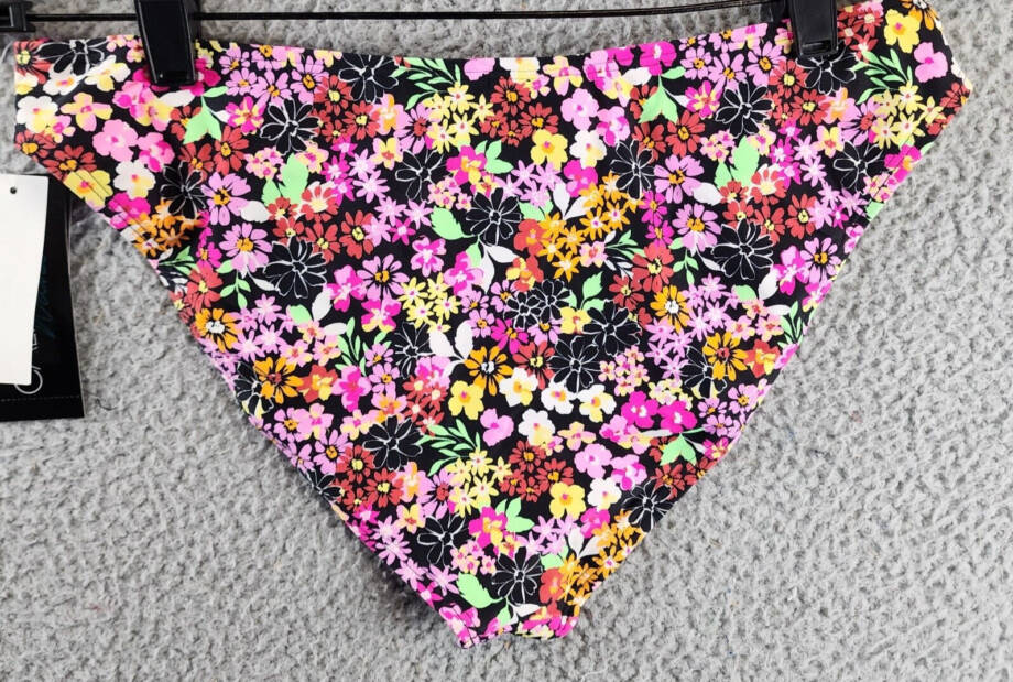 California Waves Hipster Floral Print Swim Bottom Juniors L Multicolor Pull On