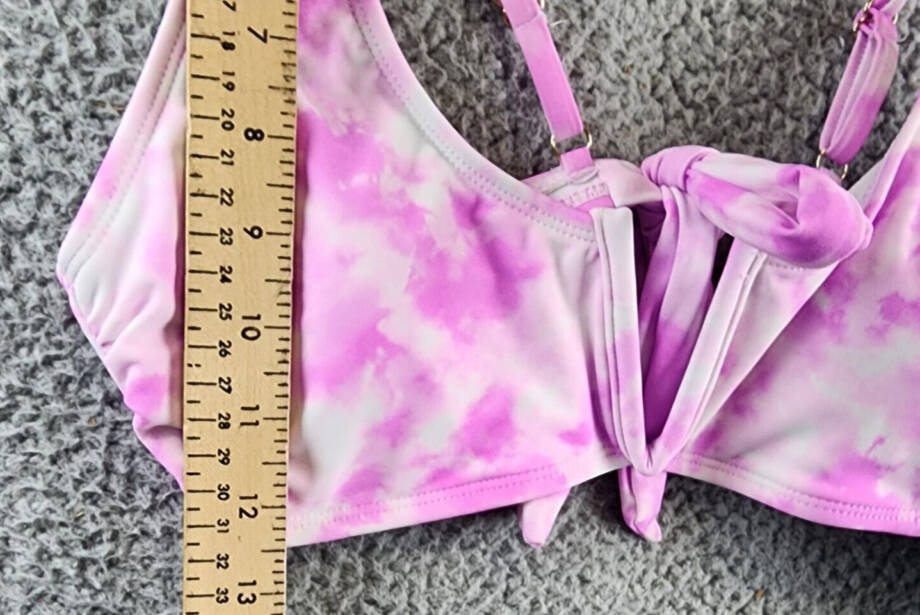 California Waves V-Wire Bralette Bikini Top Juniors L Pink Tie Dye Adjustable