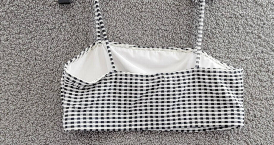 Cotton On Kids Anita Bikini Set Girls 15-16 Navy Blazer/Gingham Shoulder Straps~