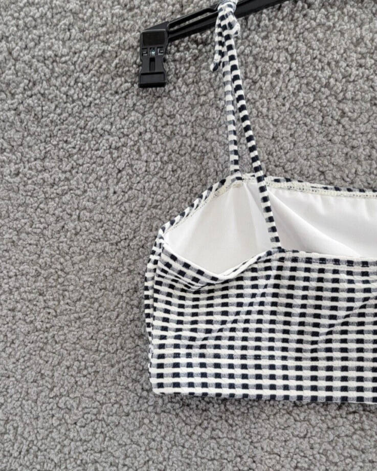 Cotton On Kids Anita Bikini Set Girls 15-16 Navy Blazer/Gingham Shoulder Straps~