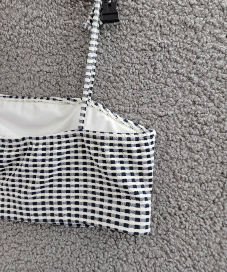 Cotton On Kids Anita Bikini Set Girls 15-16 Navy Blazer/Gingham Shoulder Straps~