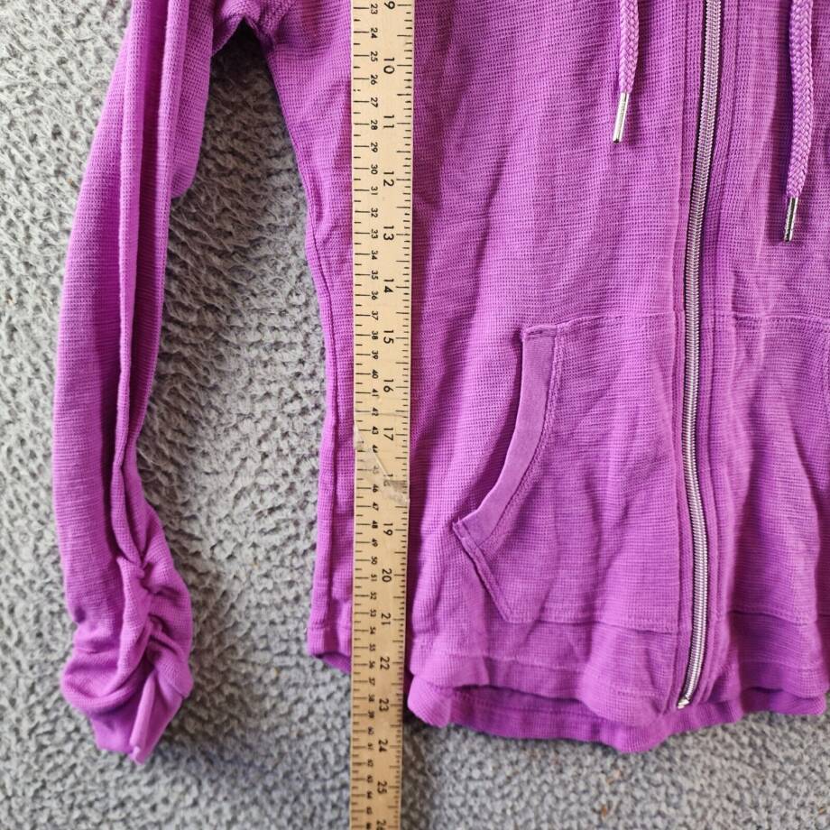 Calvin Klein Performance Ruched-Sleeve Zip Hoodie Women's XS Lotus Zip Closure