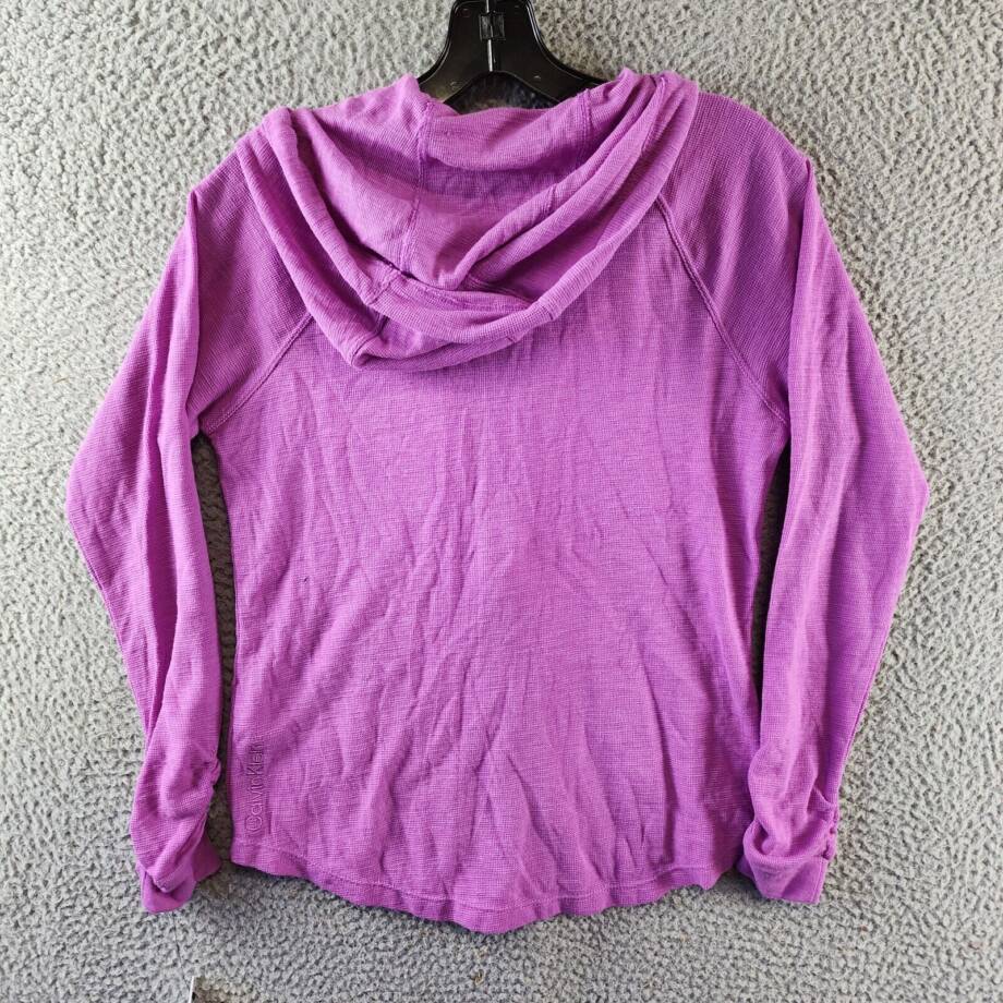 Calvin Klein Performance Ruched-Sleeve Zip Hoodie Women's XS Lotus Zip Closure