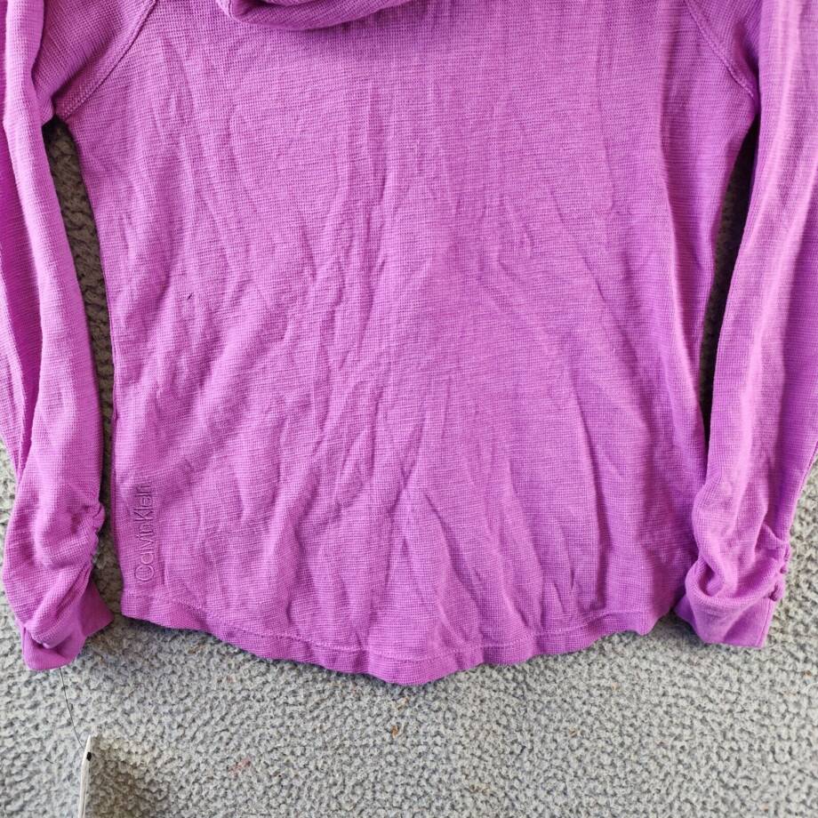 Calvin Klein Performance Ruched-Sleeve Zip Hoodie Women's XS Lotus Zip Closure