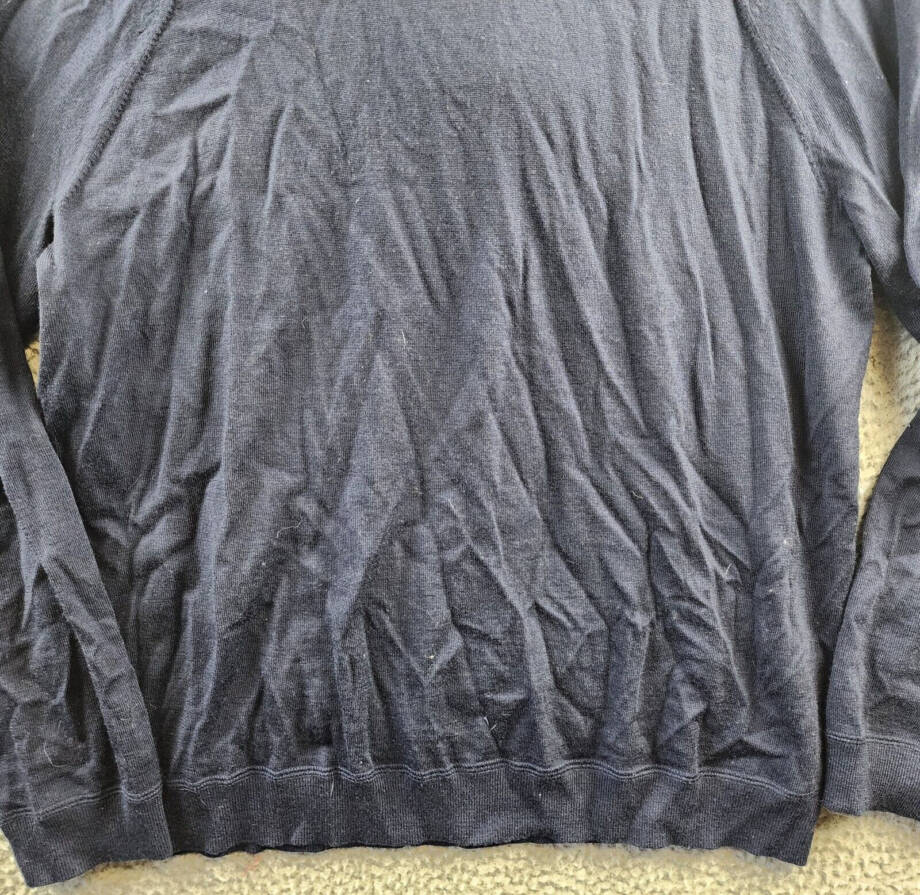 Vince Extra Fine Merino Wool Hoodie Men's L Coastal Blue Long Sleeve Pullover~