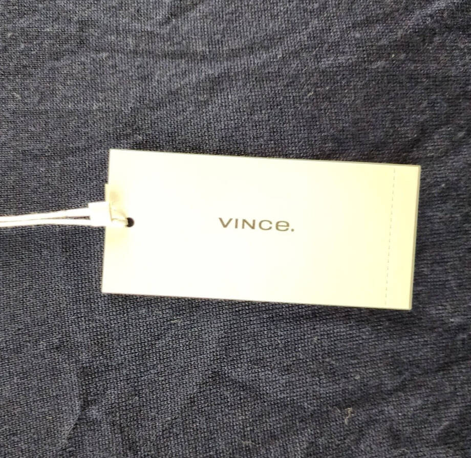 Vince Extra Fine Merino Wool Hoodie Men's L Coastal Blue Long Sleeve Pullover~