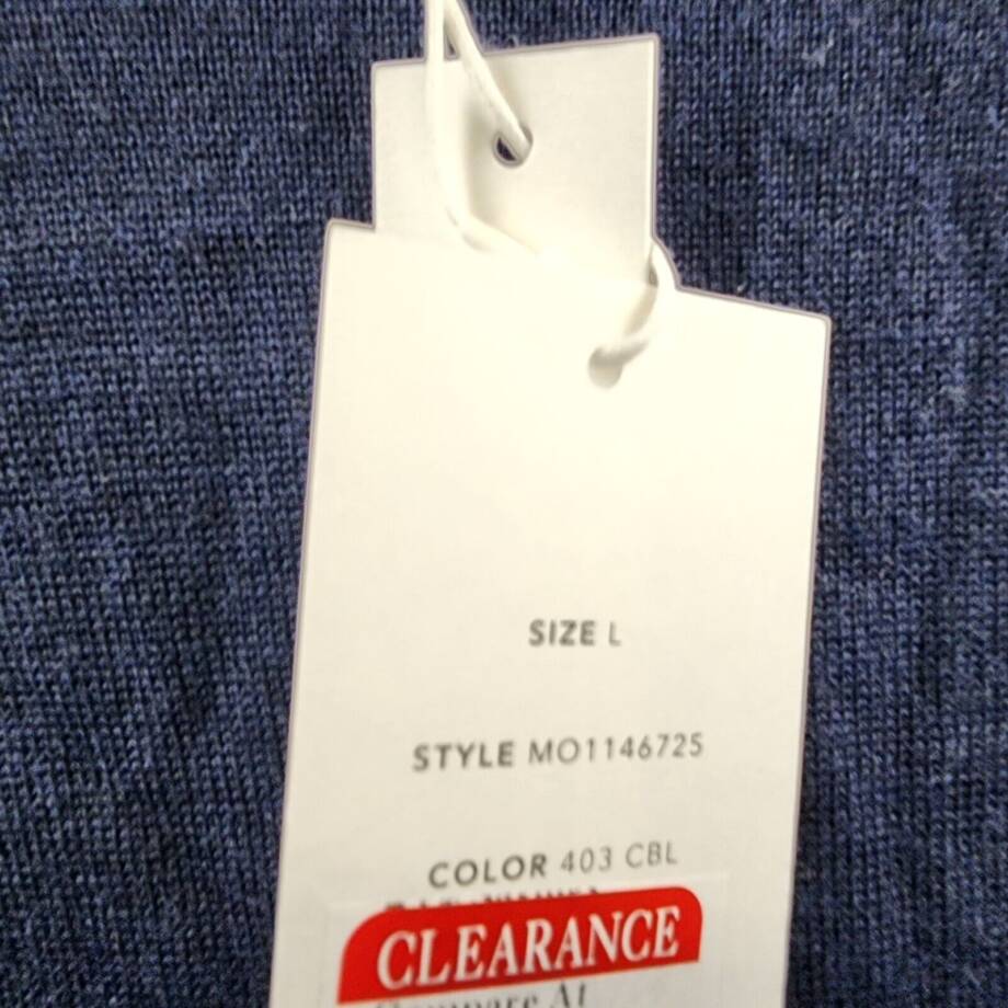Vince Extra Fine Merino Wool Hoodie Men's L Coastal Blue Long Sleeve Pullover~