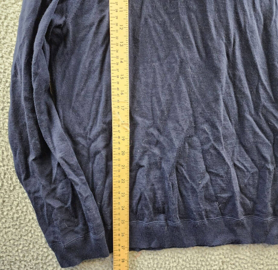Vince Extra Fine Merino Wool Hoodie Men's L Coastal Blue Long Sleeve Pullover~