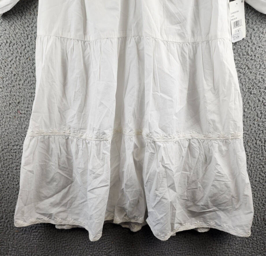 Velvet By Graham & Spencer Chrissy Boho Dress Womens M Off White V-Neck Pullover