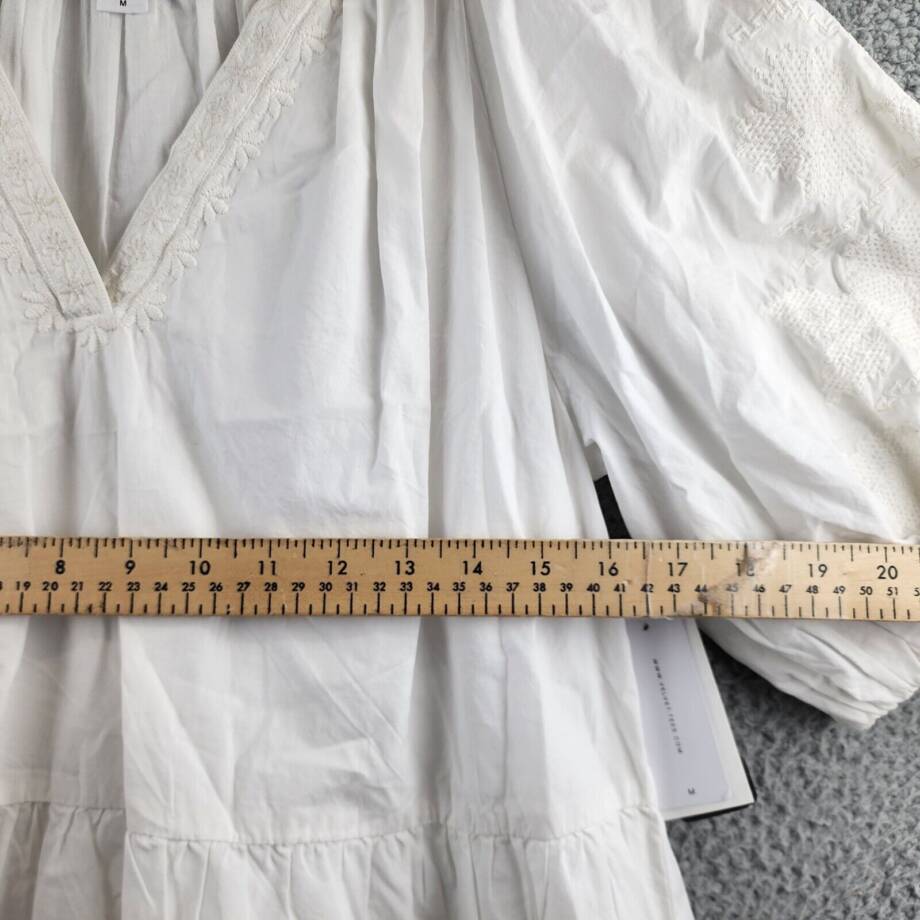 Velvet By Graham & Spencer Chrissy Boho Dress Womens M Off White V-Neck Pullover