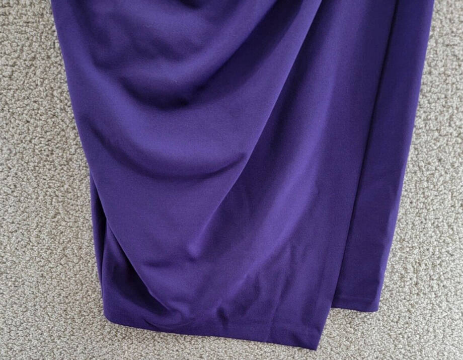 AQUA Cut-out Knee-length Dress Women's 12 Purple Round Neck Back Zip Closure