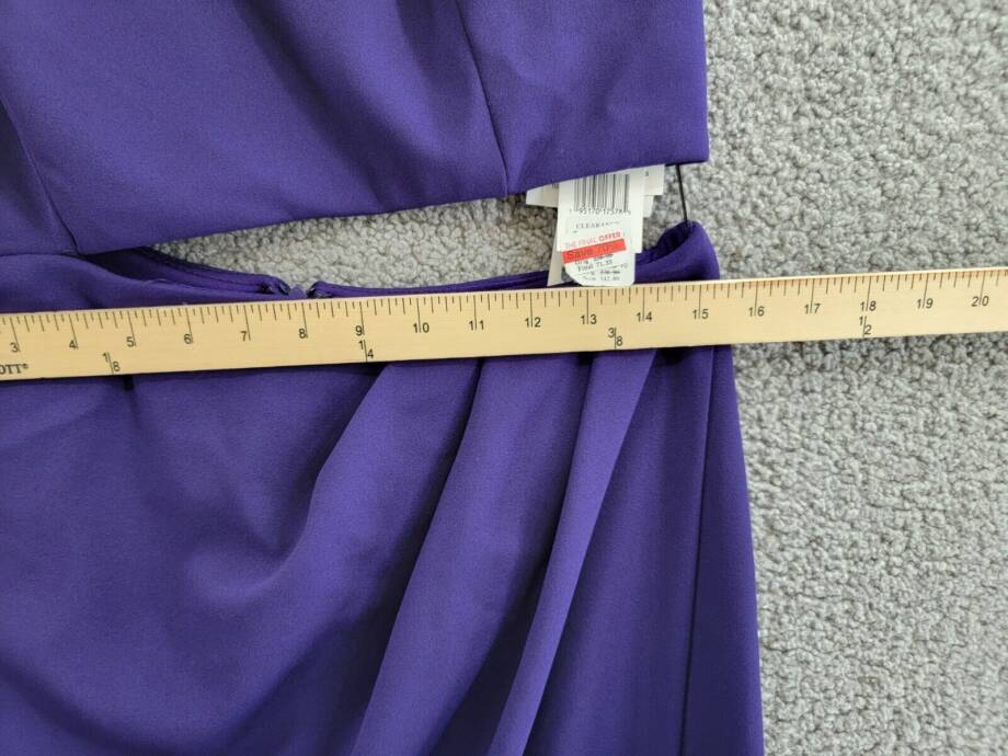 AQUA Cut-out Knee-length Dress Women's 12 Purple Round Neck Back Zip Closure