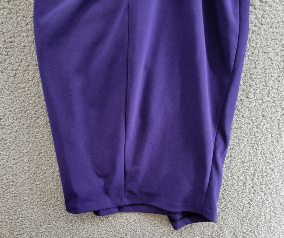 AQUA Cut-out Knee-length Dress Women's 12 Purple Round Neck Back Zip Closure