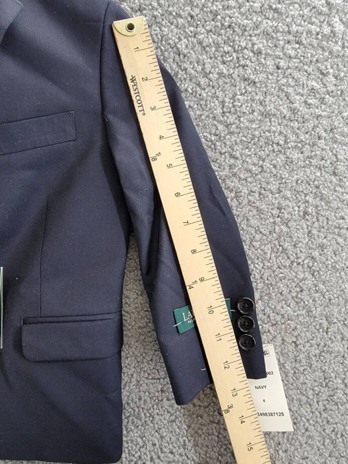 Lauren Ralph Lauren Wool Suit Jacket Little Boys 4 Navy Button Front Long Sleeve