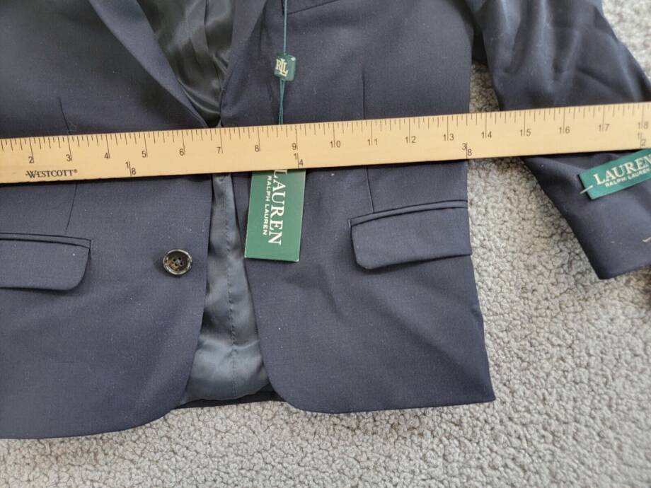 Lauren Ralph Lauren Wool Suit Jacket Little Boys 4 Navy Button Front Long Sleeve