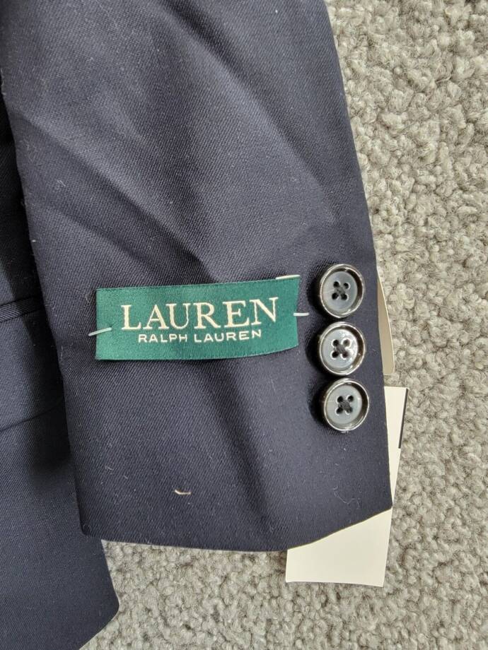 Lauren Ralph Lauren Wool Suit Jacket Little Boys 4 Navy Button Front Long Sleeve