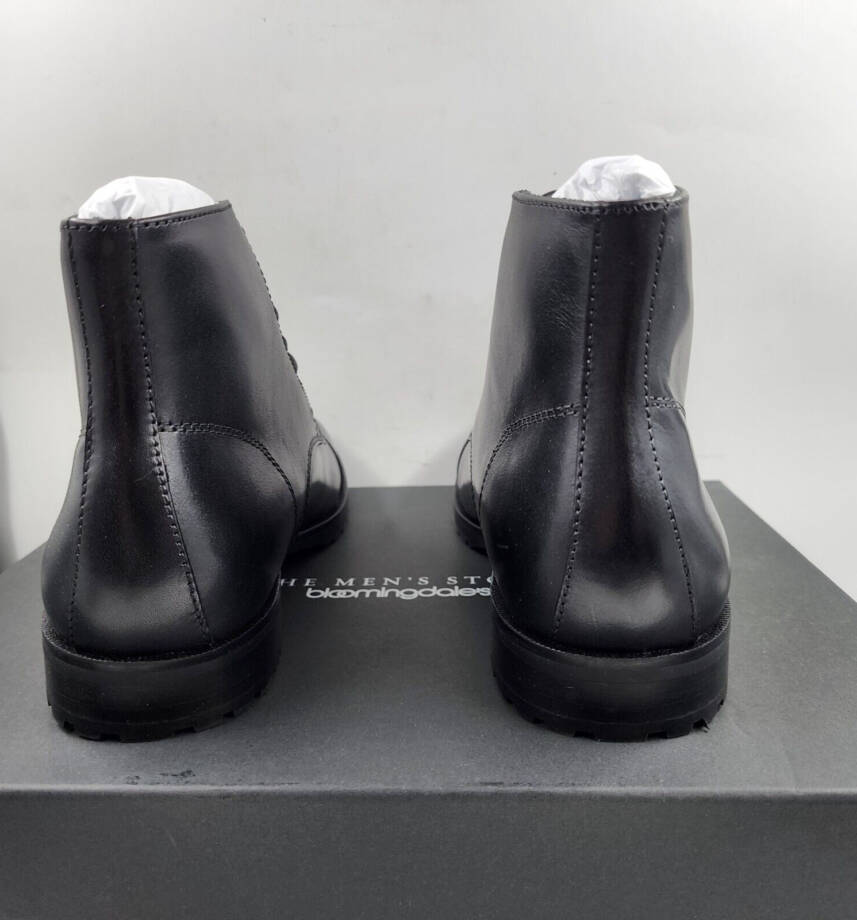 The Men's Store at Bloomingdale's Lace up Cap Toe Boots Men's 8.5 Black Solid