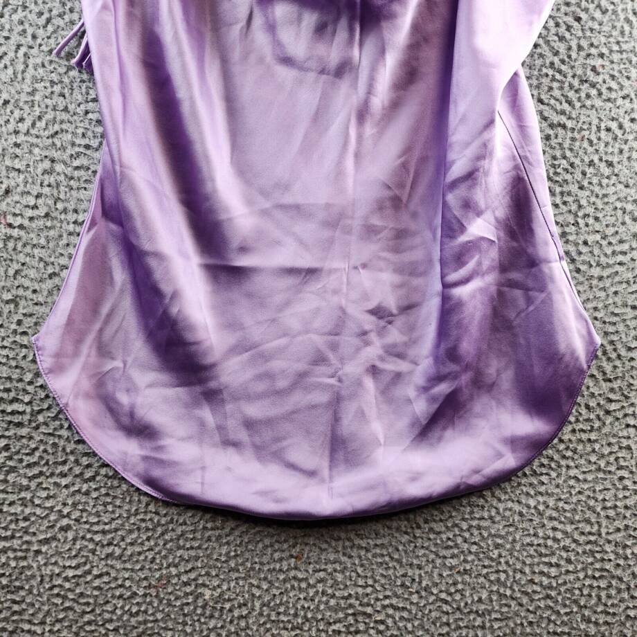 Cinq à Sept Braided Marta Silk Cami Women's L Lilac Wine Cowl Neck Sleeveless