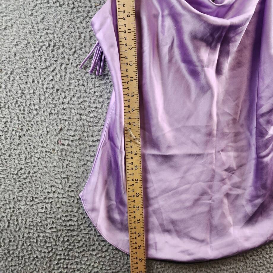 Cinq à Sept Braided Marta Silk Cami Women's L Lilac Wine Cowl Neck Sleeveless