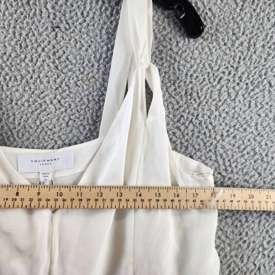 Equipment Femme Hadley Silk Top Women's XL Nature White Sleeveless Pullover