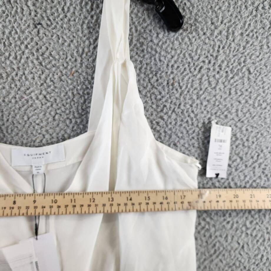 Equipment Femme Hadley Silk Top Women's XL Nature White Sleeveless Pullover