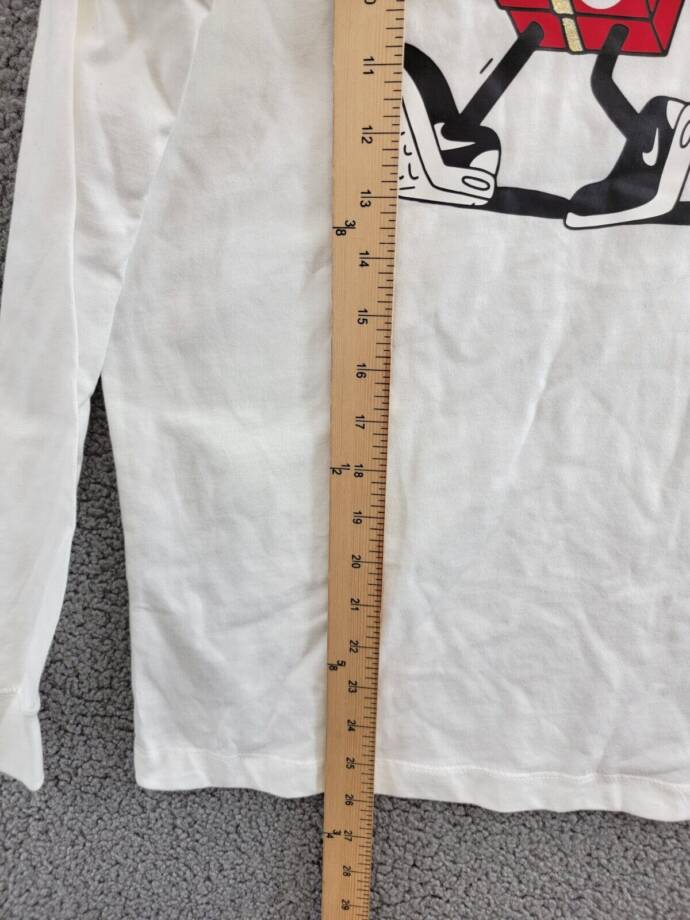 Nike Sportswear Printed T-Shirt Big Kids L White Multi Crew Neck Long-Sleeve