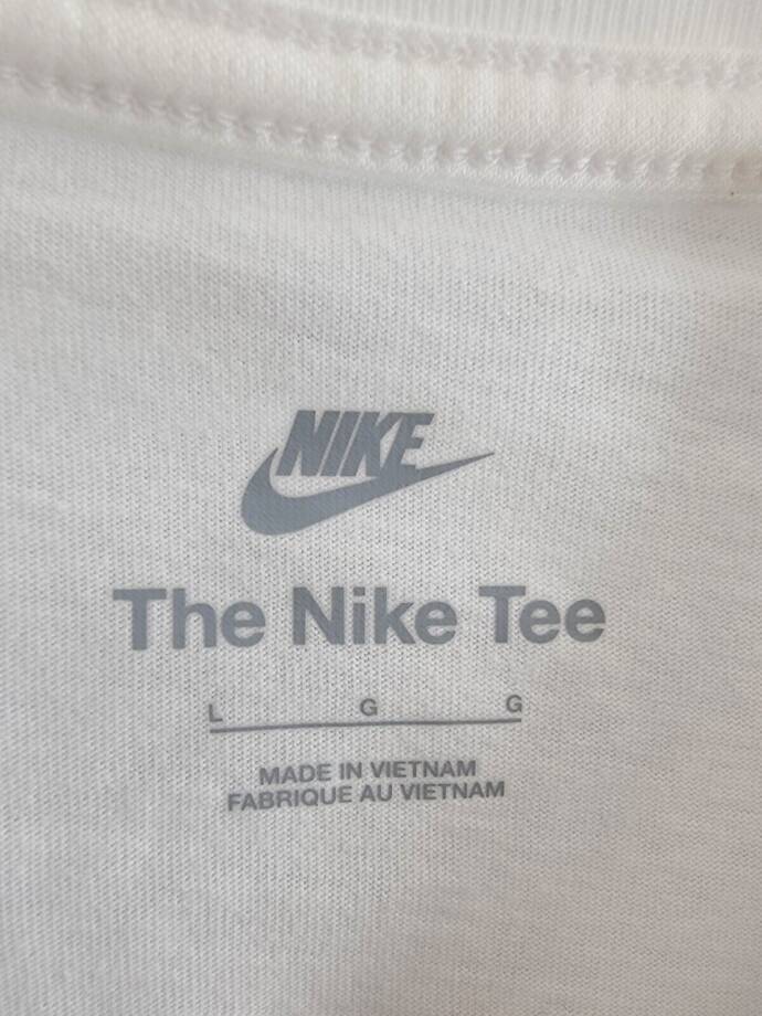 Nike Sportswear Printed T-Shirt Big Kids L White Multi Crew Neck Long-Sleeve