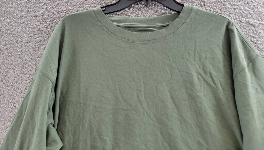 Calvin Klein Performance Long Sleeve Crew Neck Top Women's L Olive Green Solid