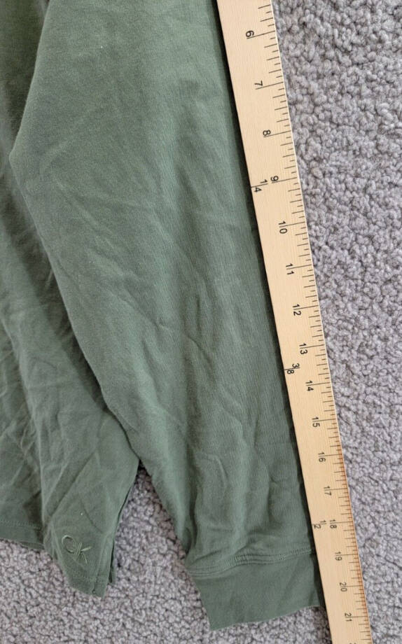 Calvin Klein Performance Long Sleeve Crew Neck Top Women's L Olive Green Solid