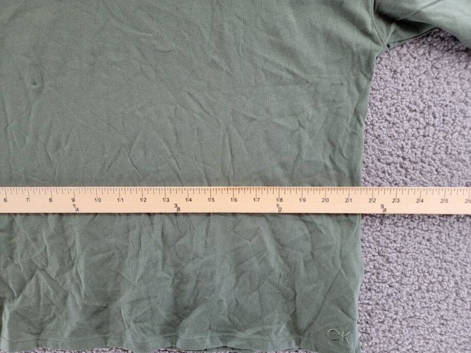 Calvin Klein Performance Long Sleeve Crew Neck Top Women's L Olive Green Solid